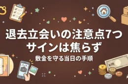 退去立会いの注意点7つ｜サインは焦らず敷金を守る当日の手順