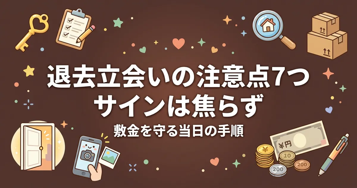 退去立会いの注意点7つ｜サインは焦らず敷金を守る当日の手順