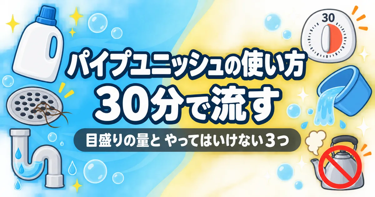 パイプユニッシュの使い方は30分で流す（目盛りの量とやってはいけない3つ）
