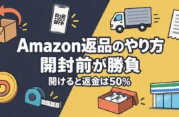 Amazon返品のやり方は開封前が勝負、開けると返金は50%