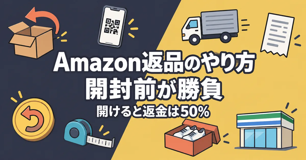 Amazon返品のやり方は開封前が勝負、開けると返金は50%