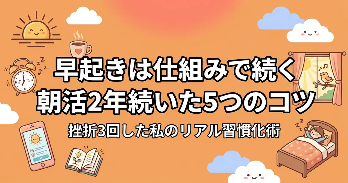 早起きは仕組みで続く｜朝活2年続いた5つのコツ