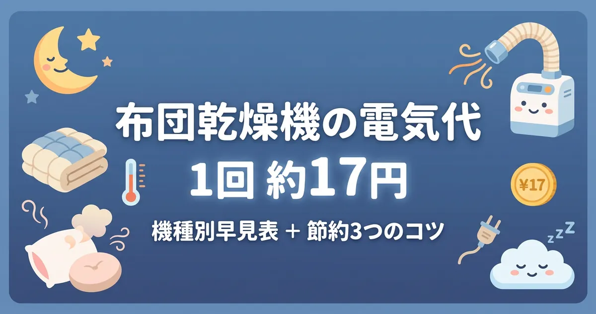 布団乾燥機の電気代1回約17円｜機種別早見表と節約3つのコツ