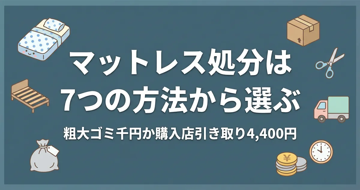マットレスの処分方法7選｜粗大ゴミ千円と自力解体3つの壁