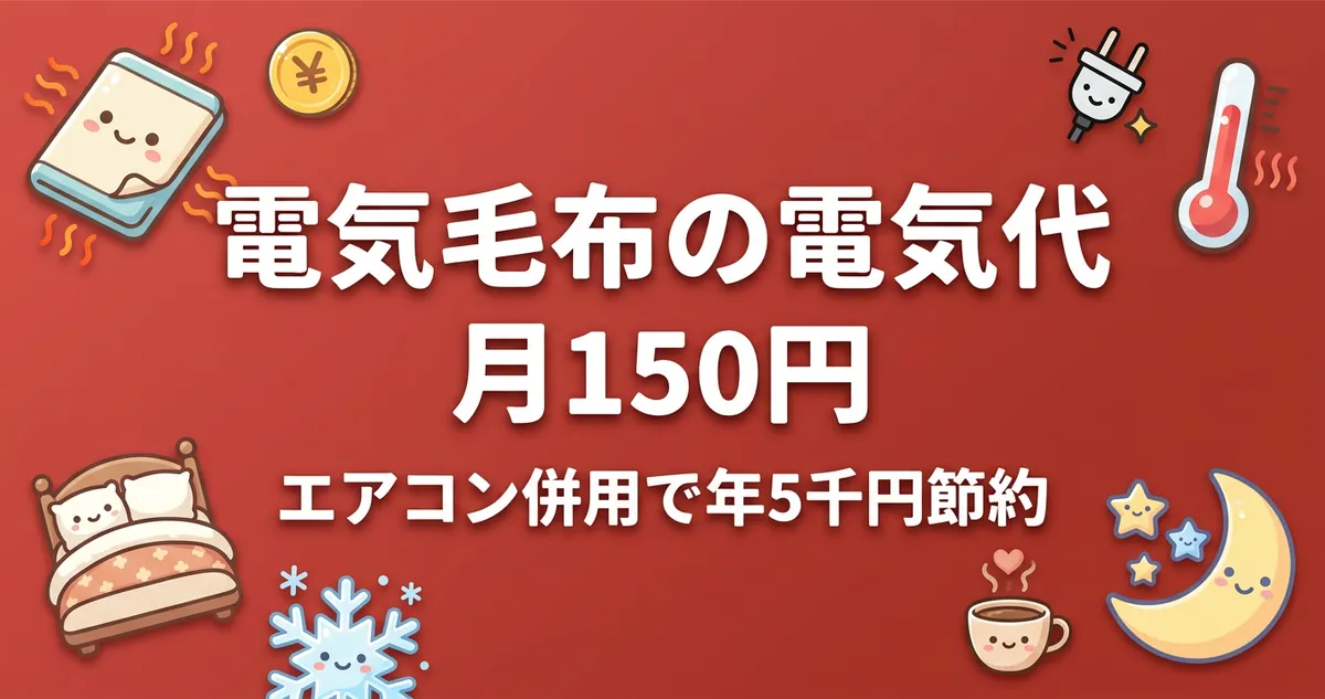 電気毛布の電気代は月150円 エアコン併用で年5千円節約