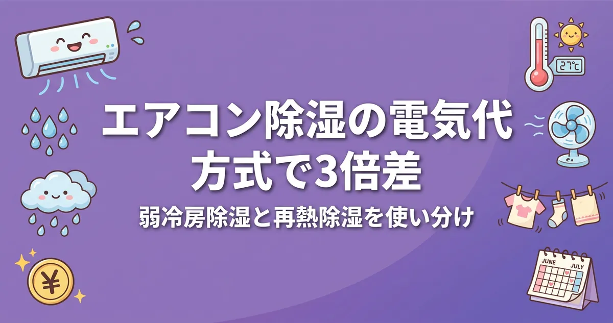 エアコン除湿の電気代は方式で3倍差 梅雨に選ぶべき運転モード