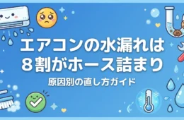 エアコンの水漏れは8割がホース詰まり アイキャッチ
