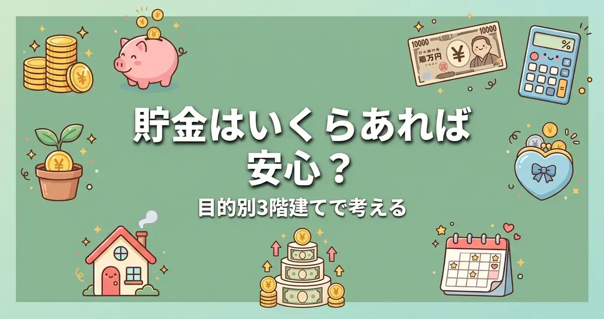 貯金はいくらあれば安心？目的別3階建てで考える年代別の目安