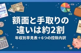 額面と手取りの違いは約2割と書かれたアイキャッチ画像