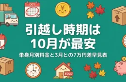 引越し時期は10月が最安｜単身月別料金と3月との7万円差早見表