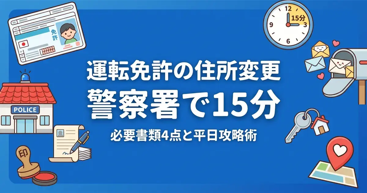 運転免許の住所変更は警察署で15分｜必要書類4点と平日攻略術