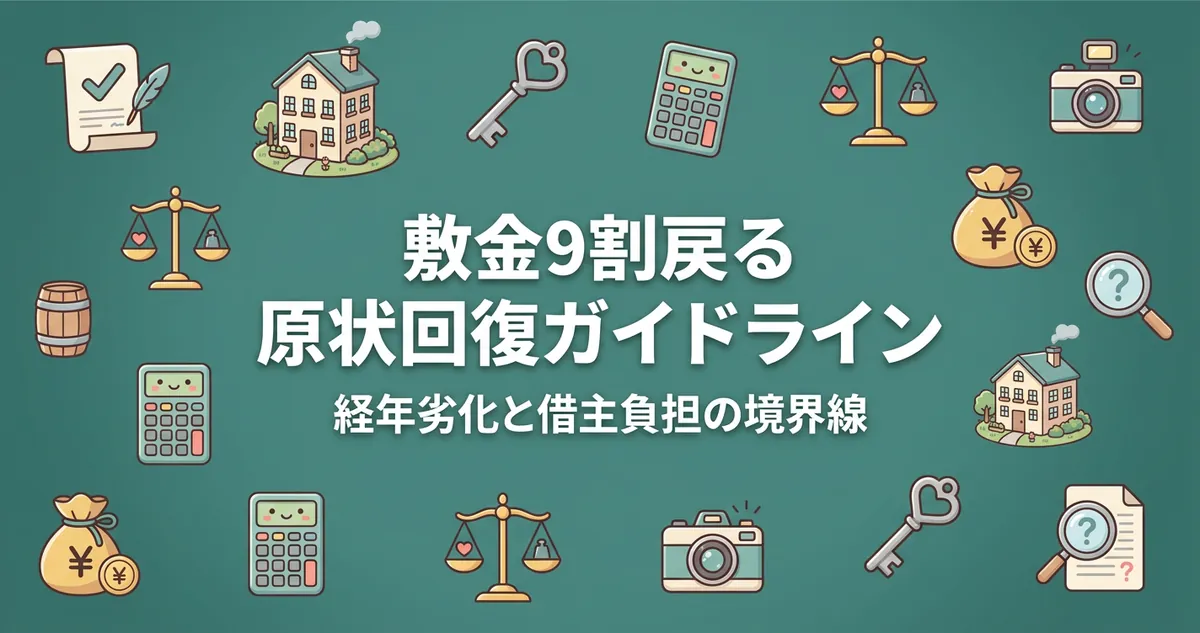 原状回復ガイドライン｜敷金9割を守る借主必読の判断基準