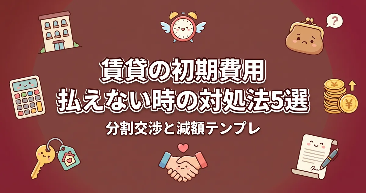 賃貸初期費用が払えない時の対処法5選 アイキャッチ