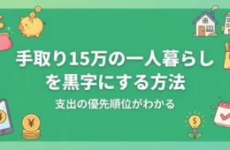 手取り15万の一人暮らしを黒字にする方法のアイキャッチ画像