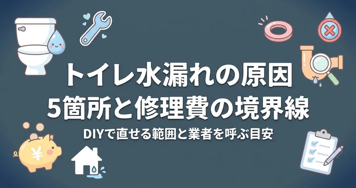 トイレ水漏れの原因5箇所と修理費の境界線アイキャッチ
