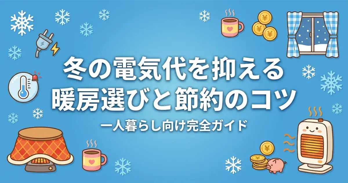 一人暮らしの冬の電気代を抑える暖房選びと節約のコツ アイキャッチ画像