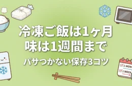冷凍ご飯は1ヶ月持つが味は1週間まで｜パサつかない保存3コツ