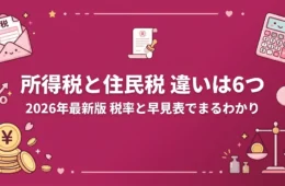 所得税と住民税の違いを6項目で比較するアイキャッチ画像