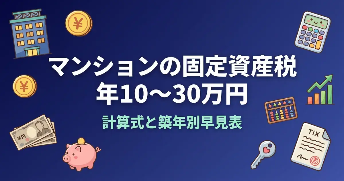 マンションの固定資産税は年10〜30万円が目安 計算式と築年別早見表のアイキャッチ画像
