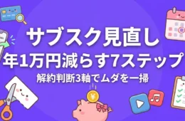 サブスク見直しで年1万円減らす7ステップと解約判断3軸を解説するアイキャッチ画像